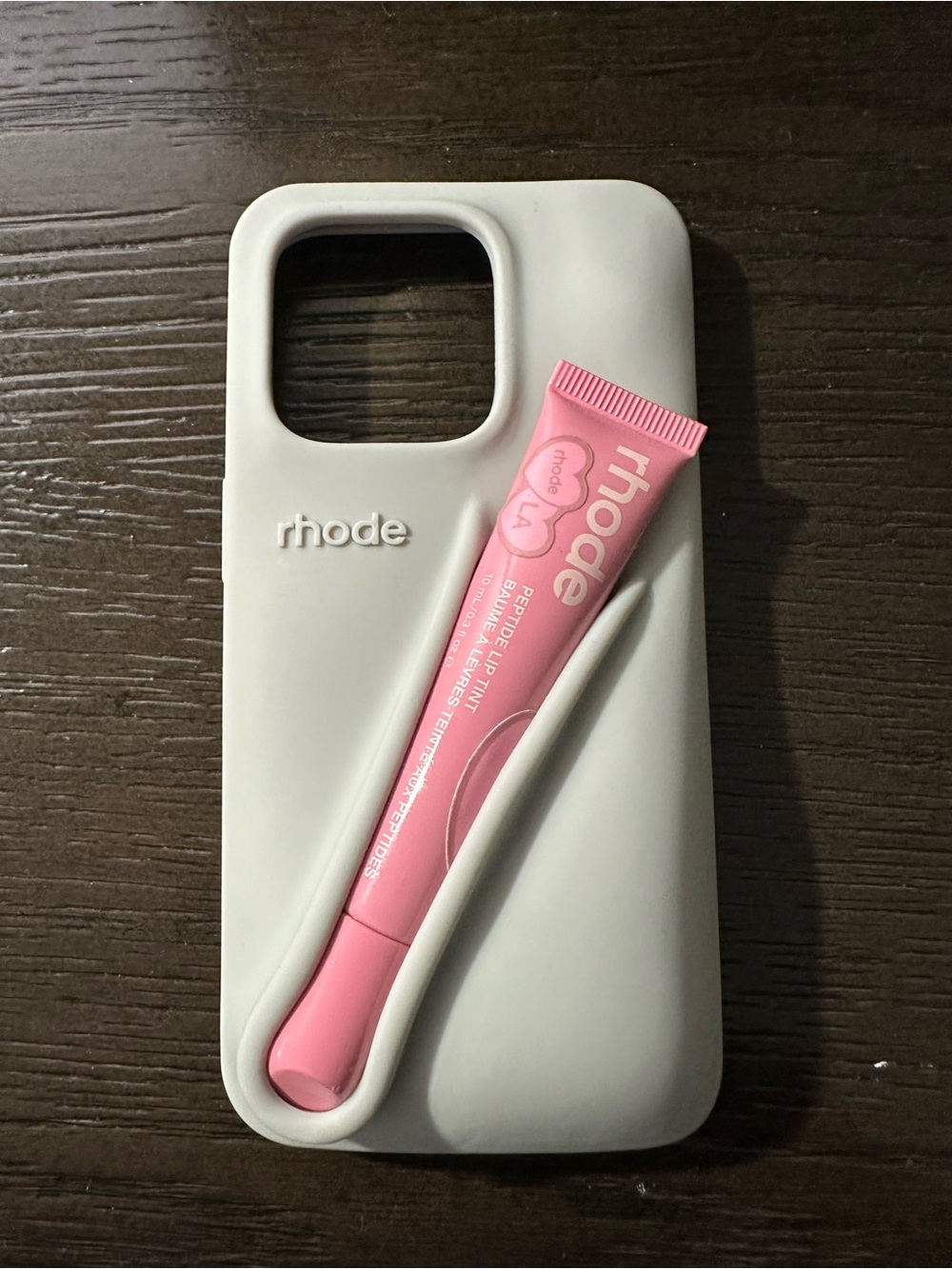 RHODE (iPhone 14 Pro) Gray Silicone Phone Case with Built-in Lip Case